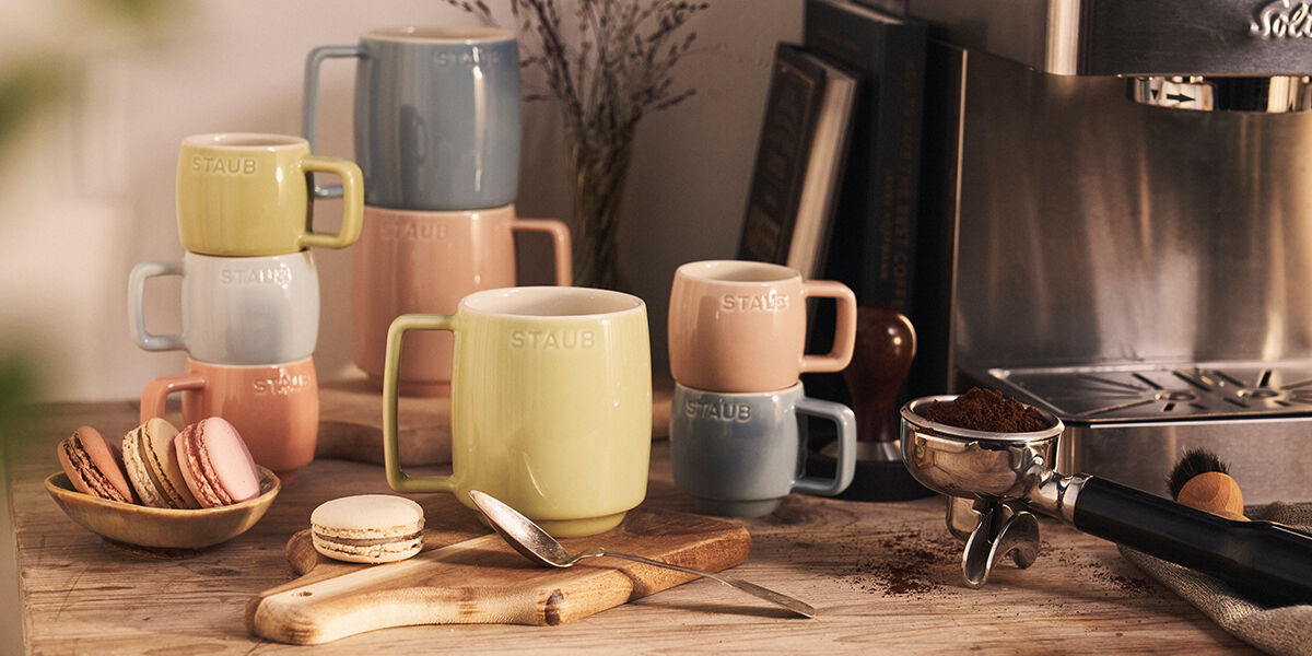 Stoneware 11.8-oz-/-6-pc Macaron Coffee/Tea Mugs | STAUB