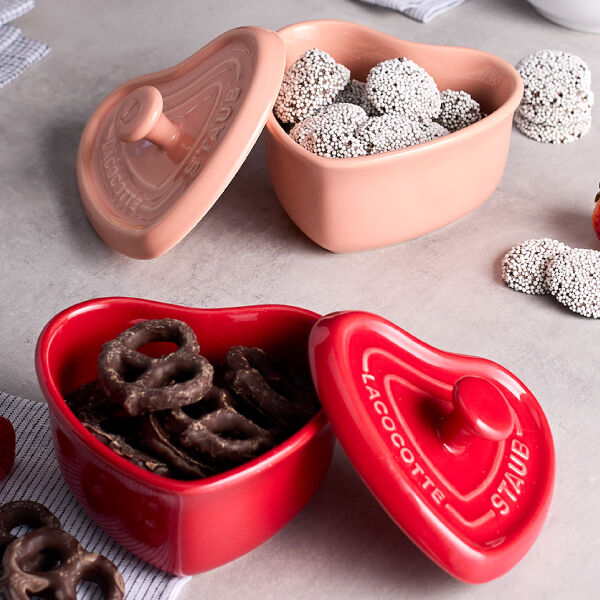 Ceramic 3-pc, Mini Heart Dutch Oven Set, Mixed Colors | STAUB