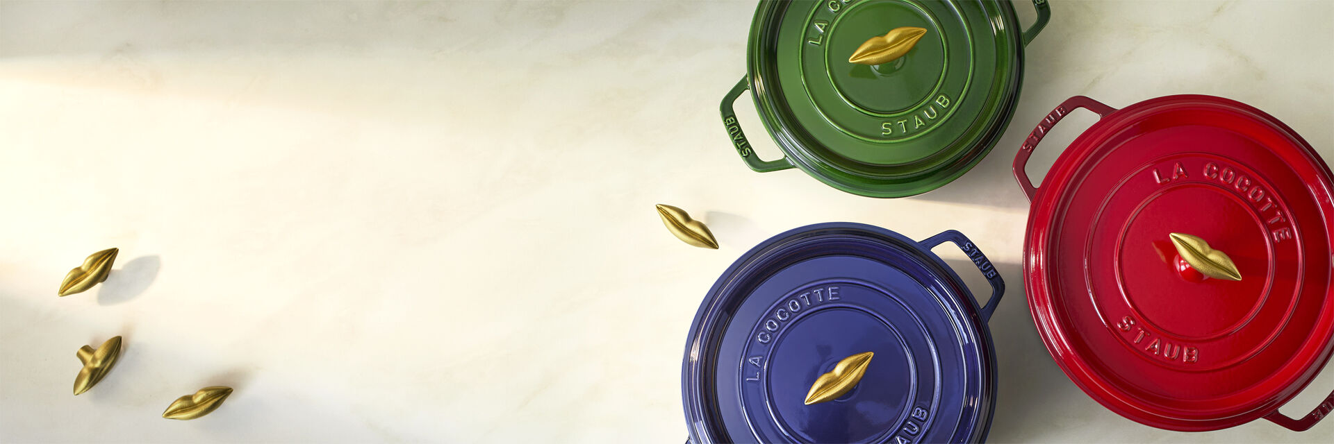 STAUB x Clare V. limited-edition Dutch ovens with lips knobs