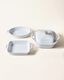 Two nesting STAUB high-quality ceramic baking dishes next to one ceramic pie dish preview