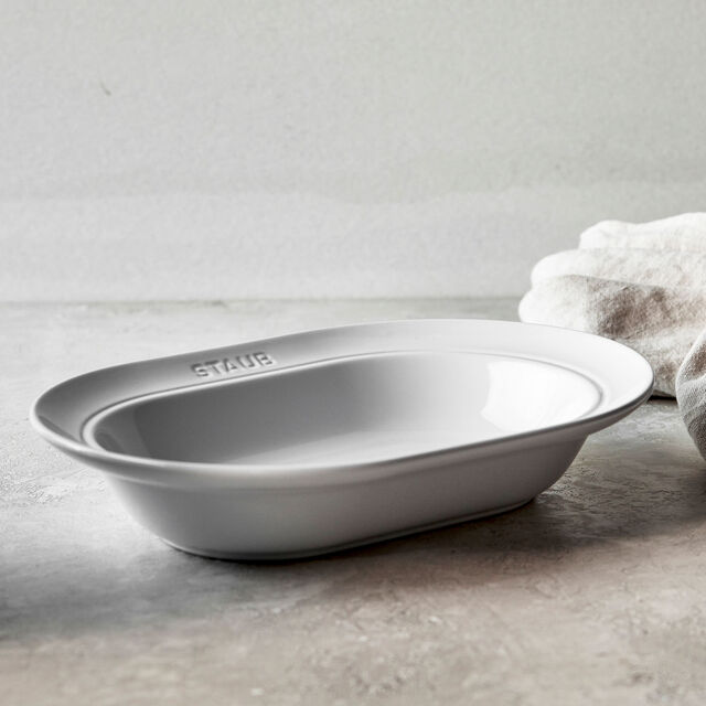 10-inch, oval serving dish, White,,large
