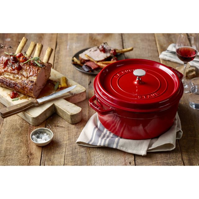 9 qt, Round, Dutch Oven, Cherry,,large