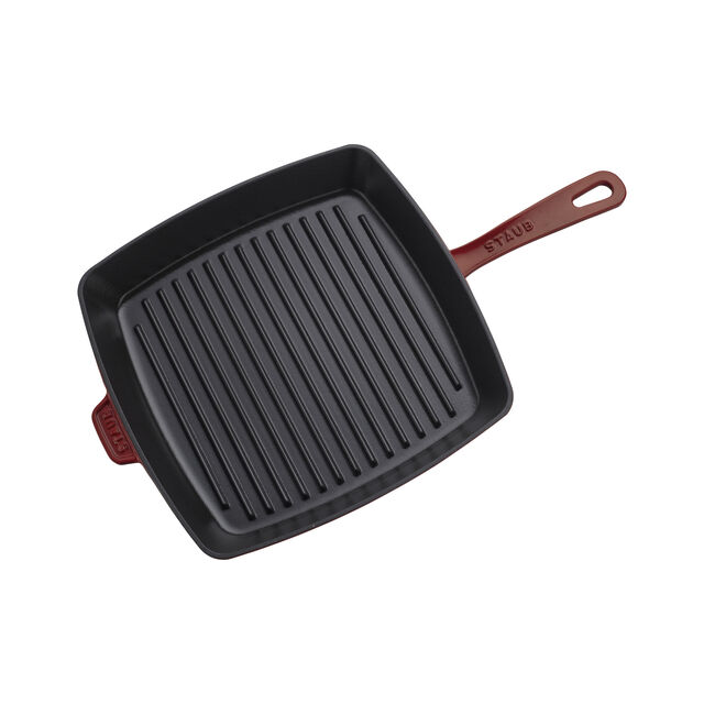 12-inch, Cast Iron, Square, Grill Pan, Grenadine,,large