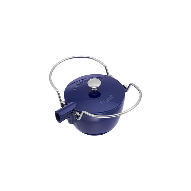 1 qt, Round, Tea Kettle, Dark Blue,,large