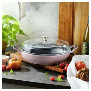 3.5 qt, Braiser With Glass Lid, Peony Pink