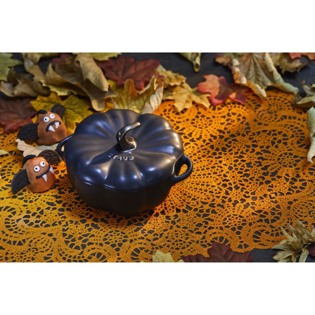 0.5 qt, Pumpkin, Petite Dutch Oven, Matte Black,,large