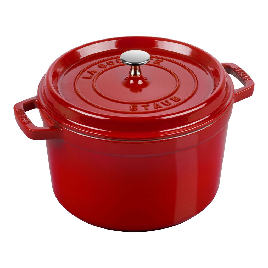 5 qt, Round, Dutch Oven Deep, Cherry - Factory Second,,large