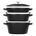 4-pc Stackable Cookware Set, Matte Black, Cast Iron ,,large
