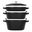 4-pc Stackable Cookware Set, Matte Black, Cast Iron ,,large preview