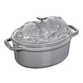 1 qt, Oval, Pig Dutch Oven, Graphite Grey,,large