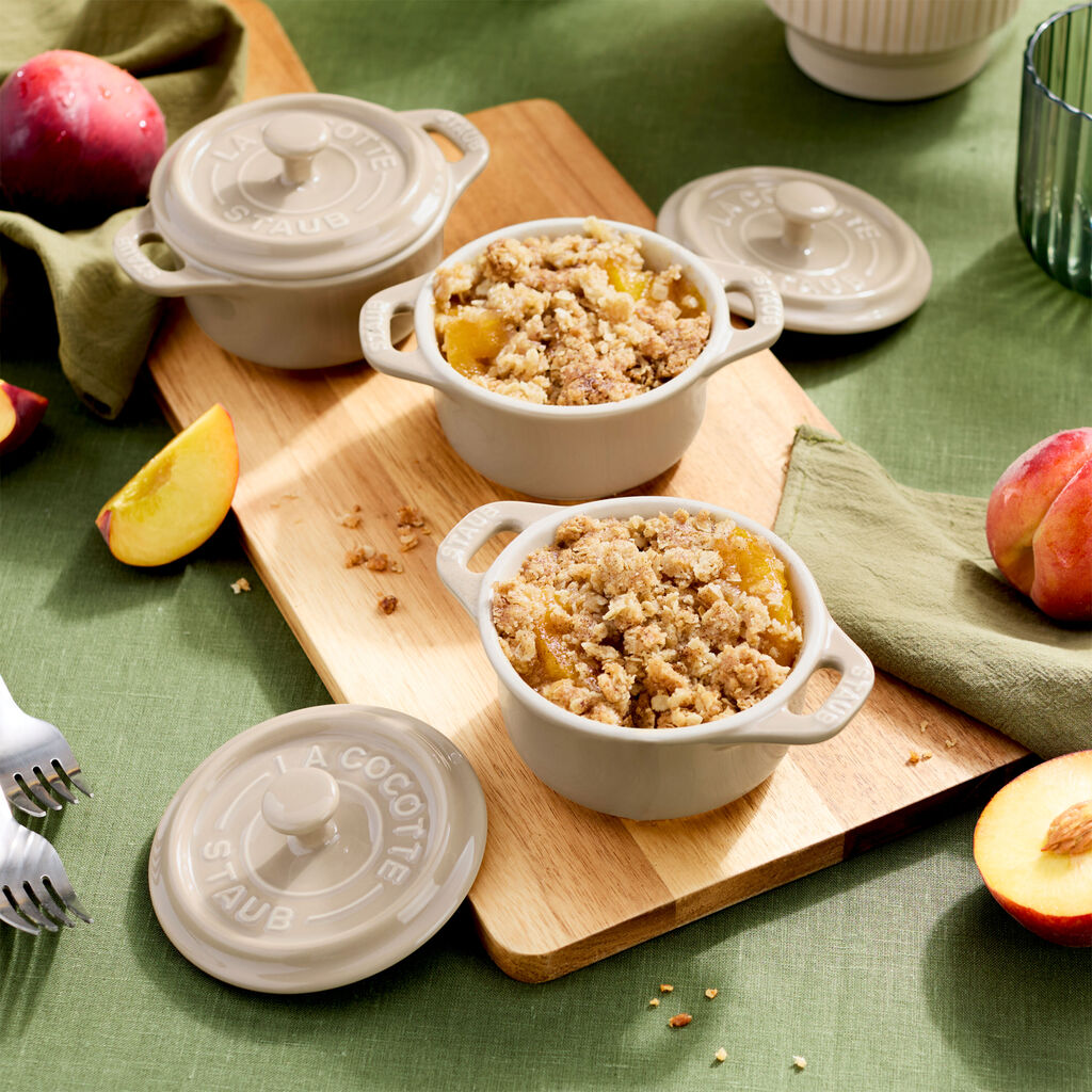 3-pc, Mini Round Dutch Oven Set, Sesame,,large