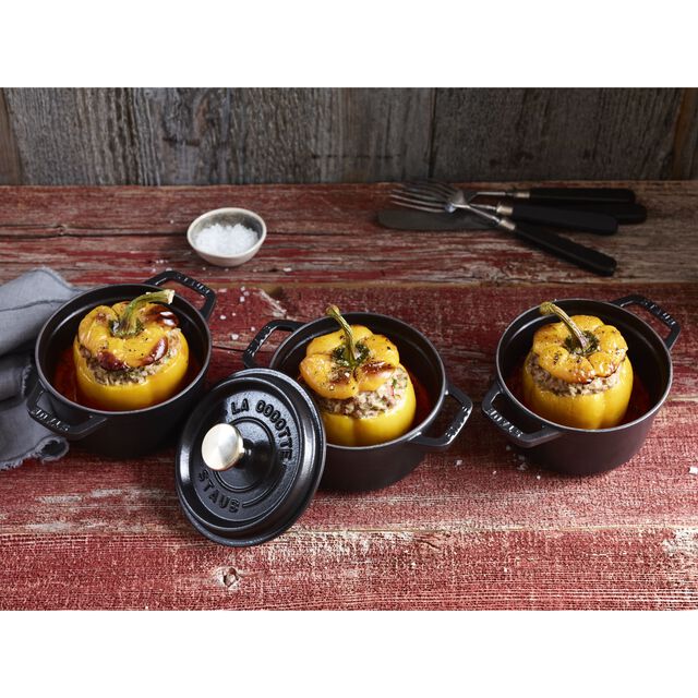 0.75 qt, Round, Dutch Oven, Matte Black,,large