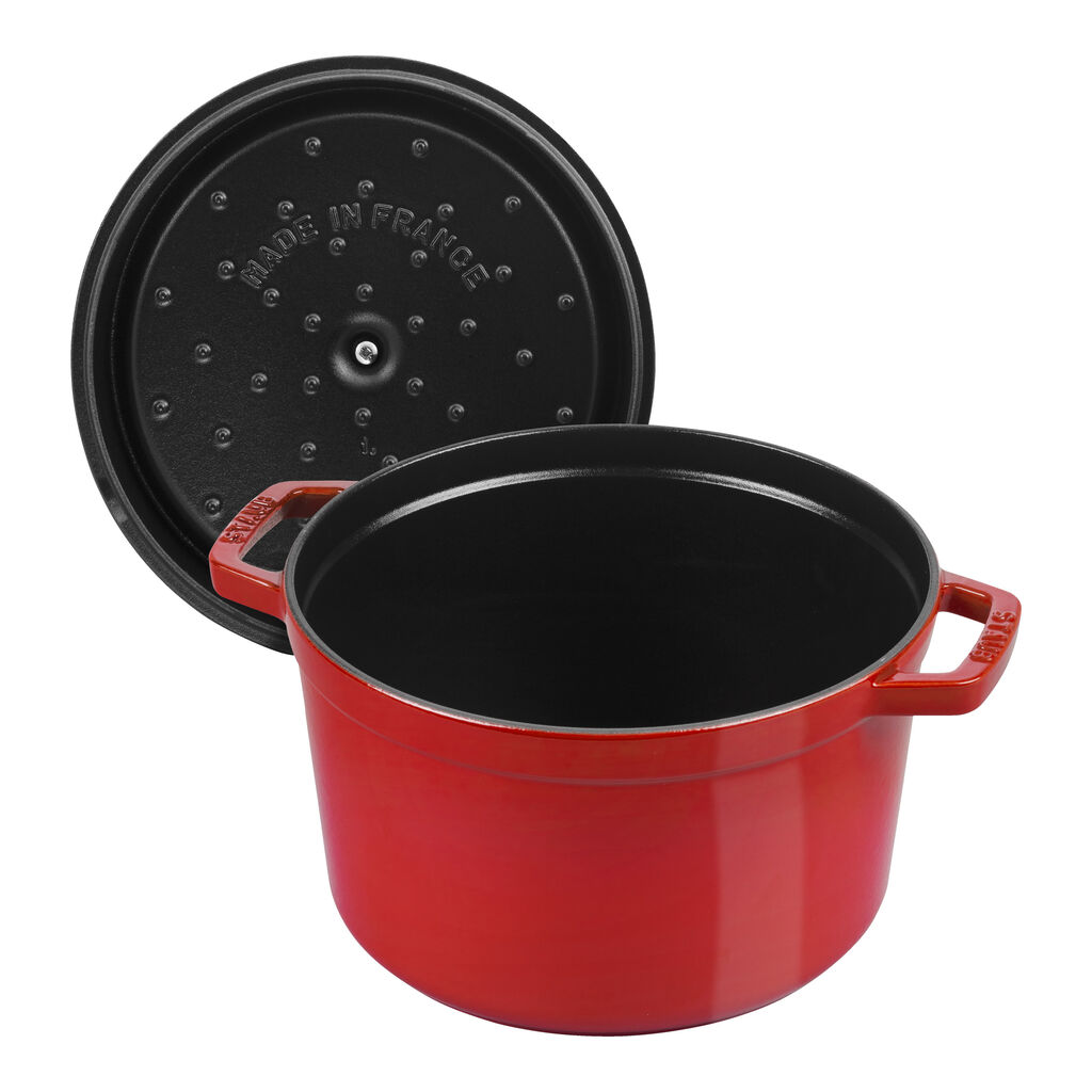 5 qt, Round, Dutch Oven Deep, Cherry - Factory Second,,large