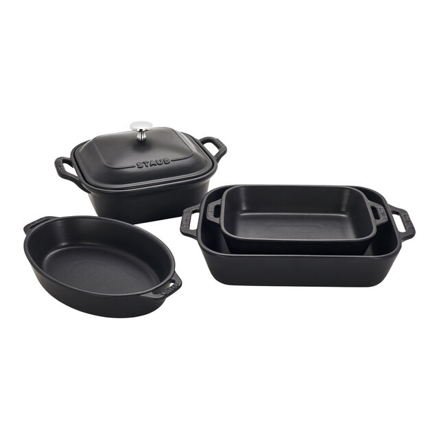 5-pc, Mixed Baking Dish Set, Matte Black,,large