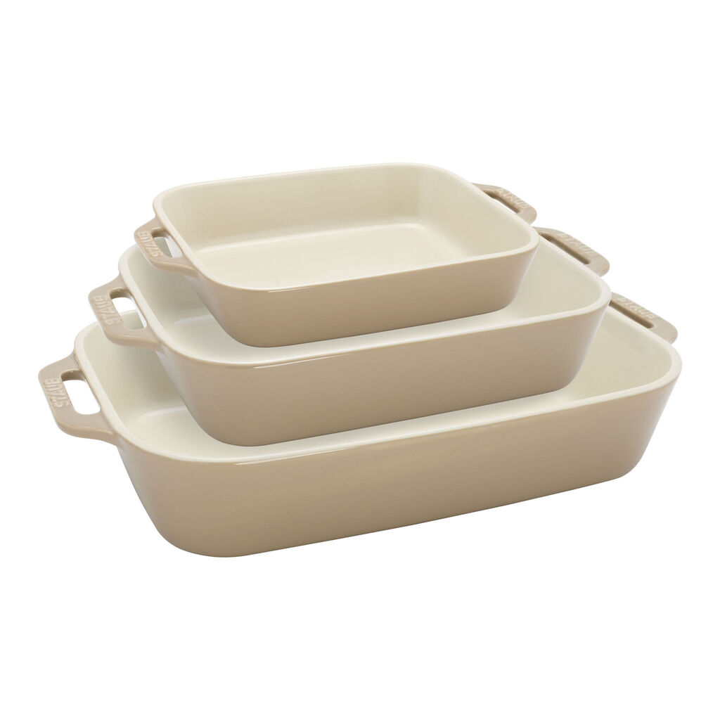 3-pc, Rectangular Baking Dish Set, Sesame,,large
