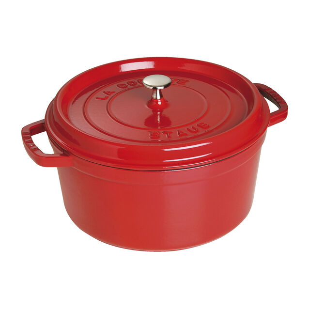 7 qt, Round, Dutch Oven, Cherry,,large