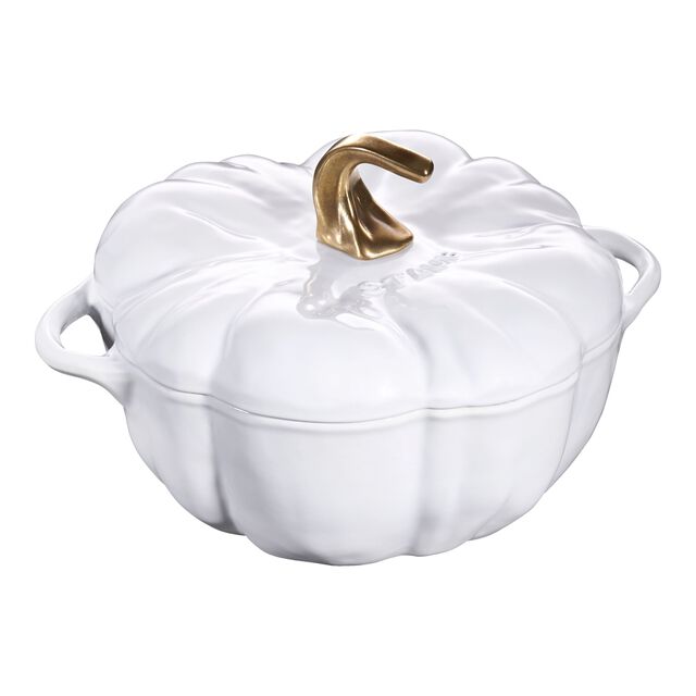 3.5 qt, Pumpkin, Dutch Oven With Brass Knob, Pure White,,large