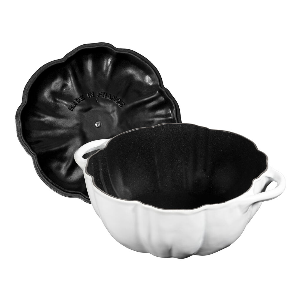 3.5 qt, Pumpkin, Dutch Oven With Brass Knob, Pure White,,large