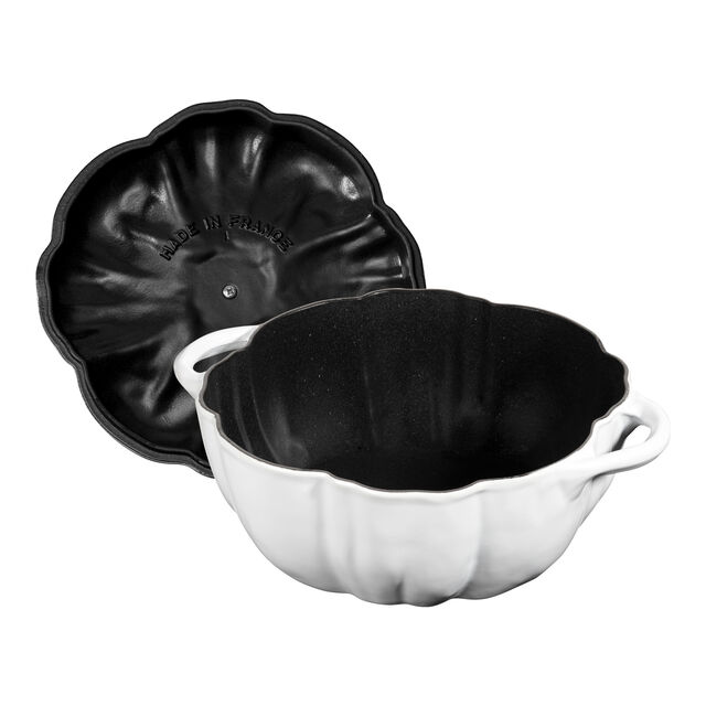 3.5 qt, Pumpkin, Dutch Oven With Brass Knob, Pure White,,large