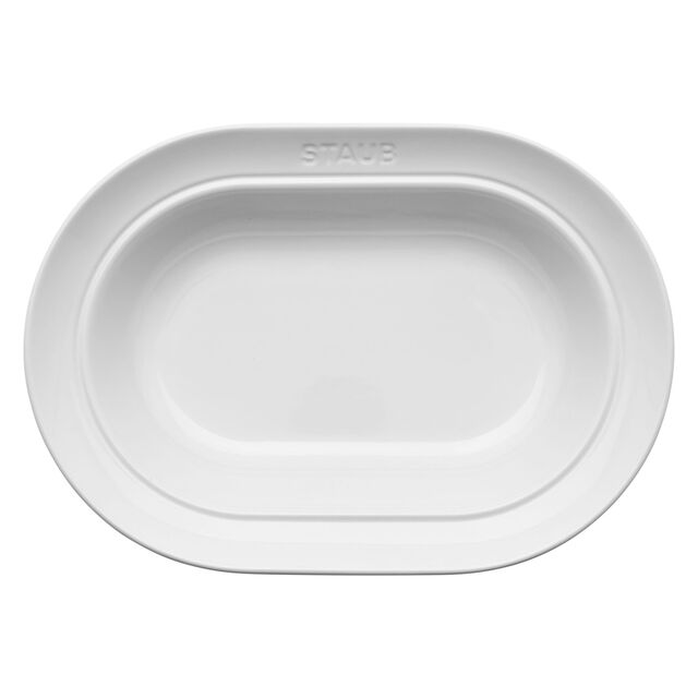 10-inch, oval serving dish, White,,large