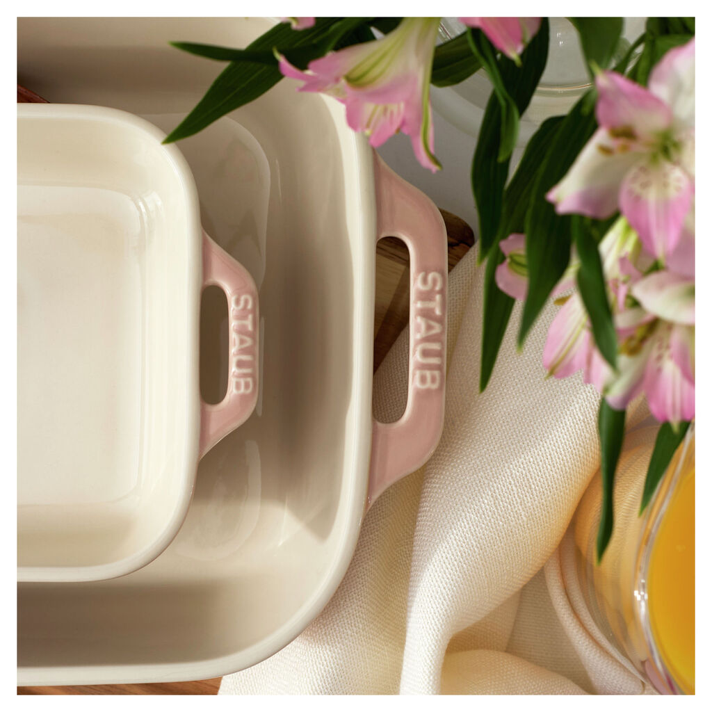 3-pc, Rectangular Baking Dish Set, Light Pink,,large