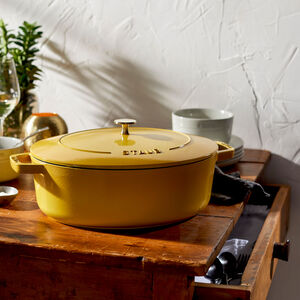 6 qt, Wide Oval French Oven, Citron