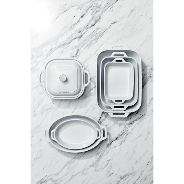 2-pc, Rectangular Baking Dish Set, White,,large