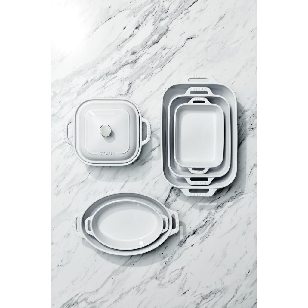 2-pc, Oval Baking Dish Set, White,,large