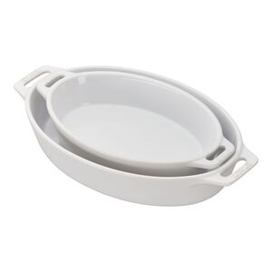 2-pc, Oval Baking Dish Set, White