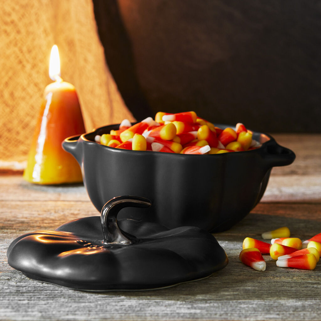 0.5 qt, Pumpkin, Petite Dutch Oven, Matte Black,,large