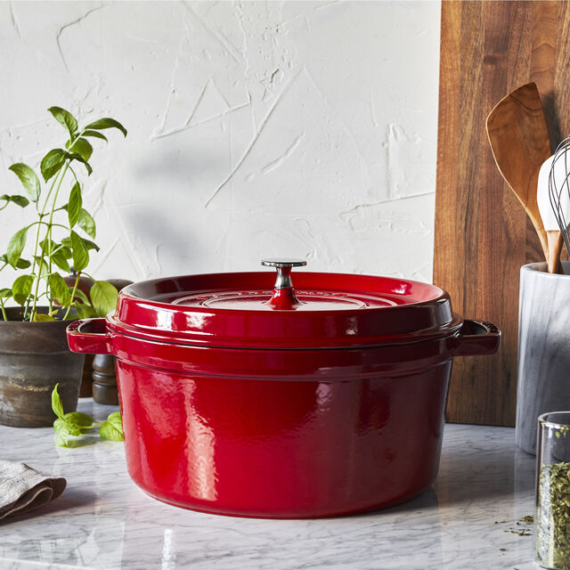 4 qt, Round, Dutch Oven, Cherry,,large