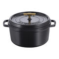 7 qt, Round, Dutch Oven Buster And Punch, Matte Black,,large