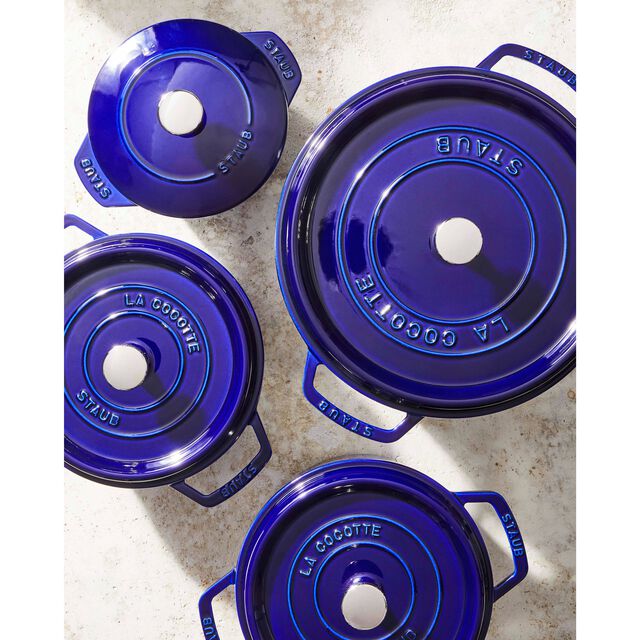 7 qt, Round, Dutch Oven, Dark Blue,,large