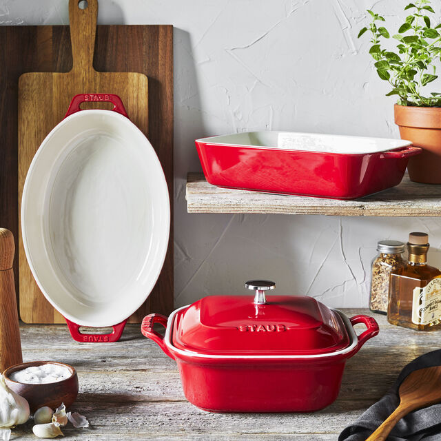 4-pc, Mixed Baking Dish Set, Cherry,,large