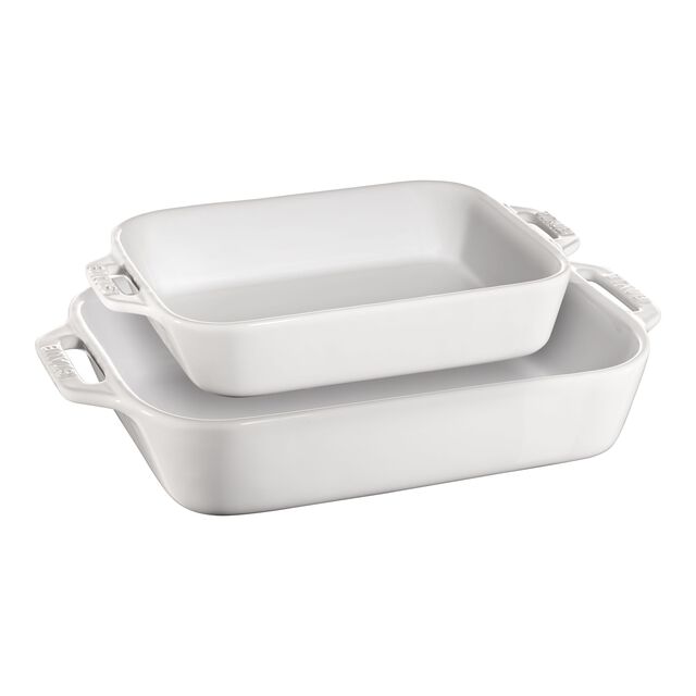 2-pc, Rectangular Baking Dish Set, White,,large