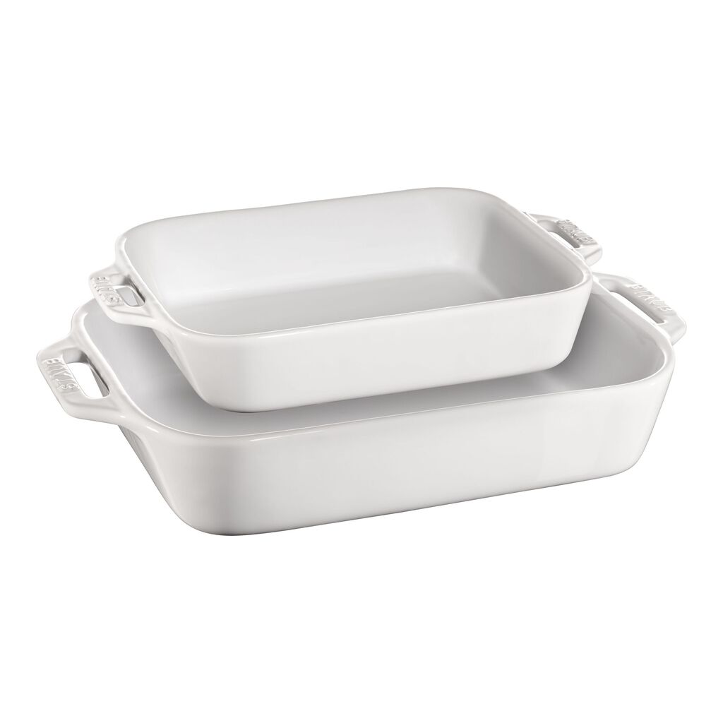 2-pc, Rectangular Baking Dish Set, White,,large