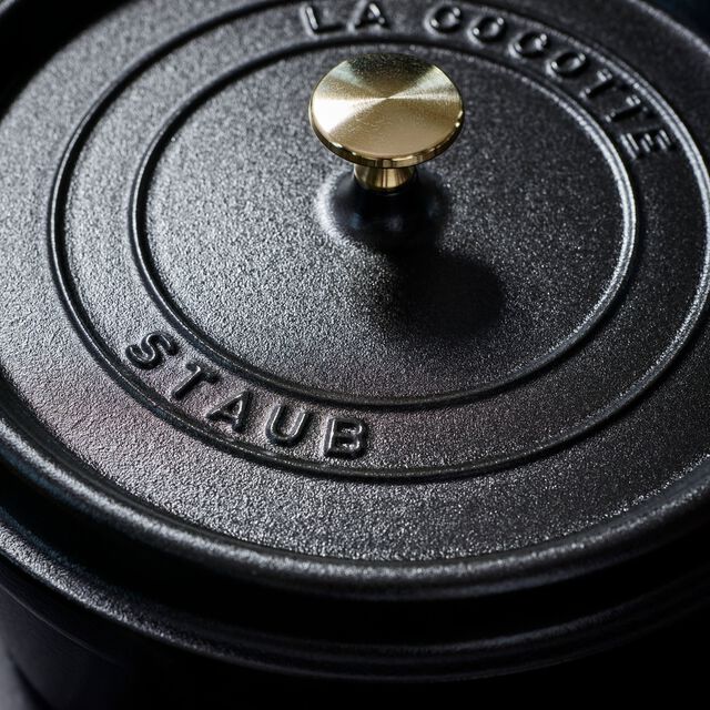 7 qt, Round, Dutch Oven, Matte Black,,large