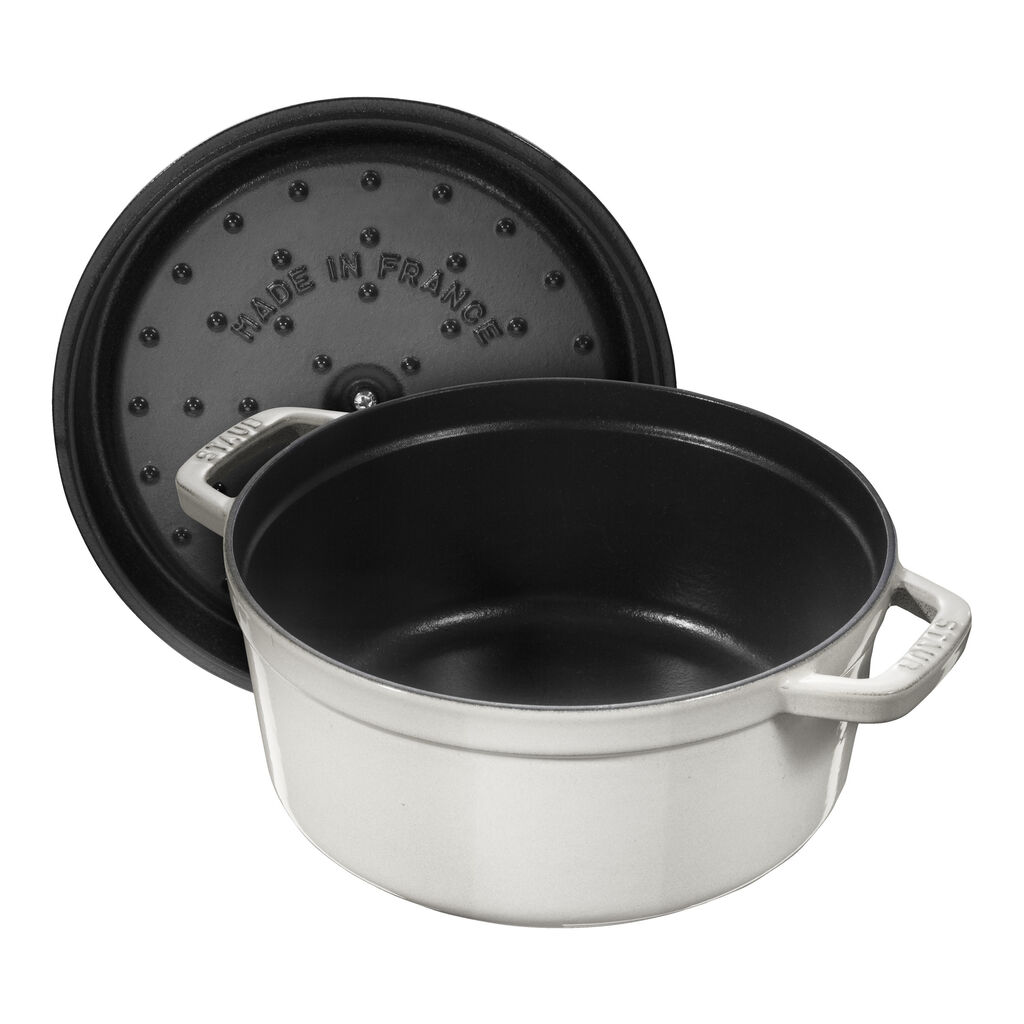 7 qt, Round, Dutch Oven, White Truffle - Factory Second,,large