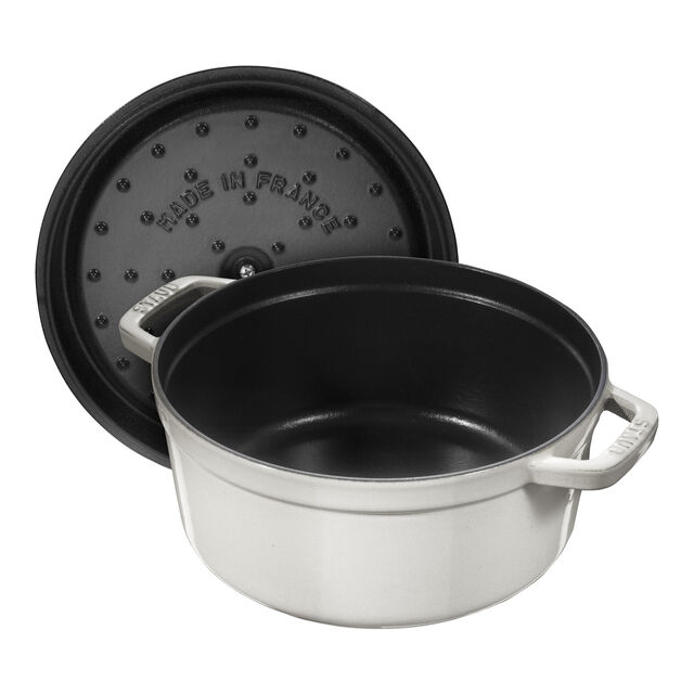 4 qt, Round, Dutch Oven, White Truffle,,large