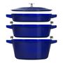 4-pc Stackable Cookware Set, Matte Black, Cast Iron ,,large