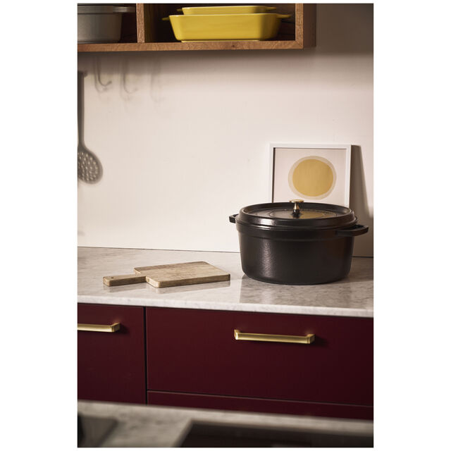 5.5 qt, Round, Dutch Oven, Matte Black,,large