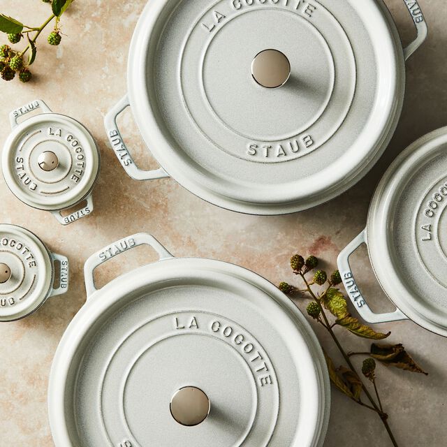 4 qt, Round, Dutch Oven, White Truffle,,large