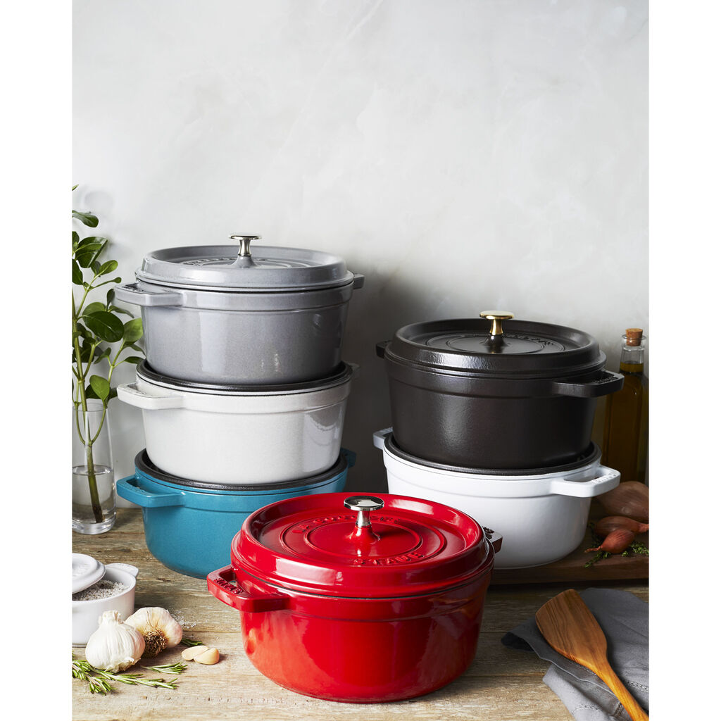 4 qt, Round, Cocotte, Cherry - Factory Second,,large