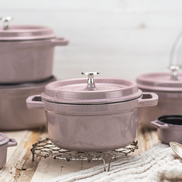 4 qt, Round, Dutch Oven, Lilac,,large