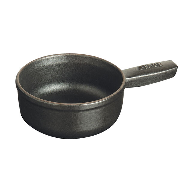 0.375 qt, Mini Cheese Fondue Pot, Matte Black,,large