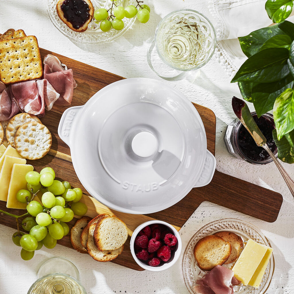 Round, Covered Brie Baker, White,,large