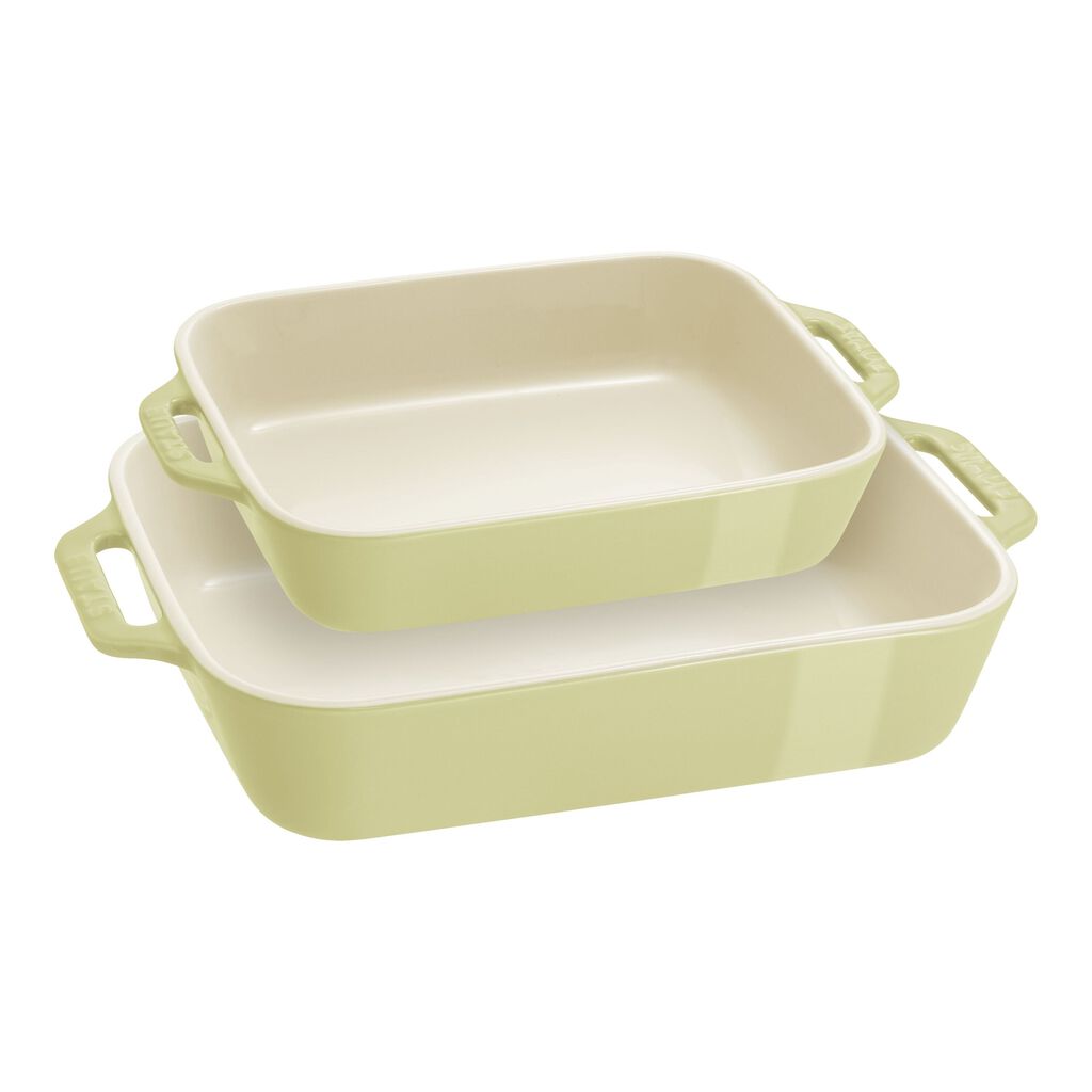 2-pc, Rectangular Baking Dish Set Macaron, Light Green,,large