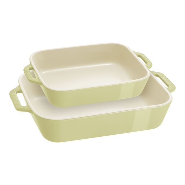 2-pc, Rectangular Baking Dish Set Macaron, Light Green,,large