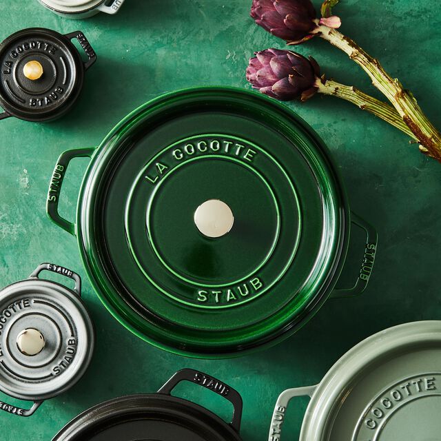 4 qt, Round, Dutch Oven, Basil,,large