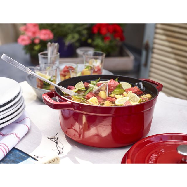 4 qt, Round, Cocotte, Cherry - Factory Second,,large